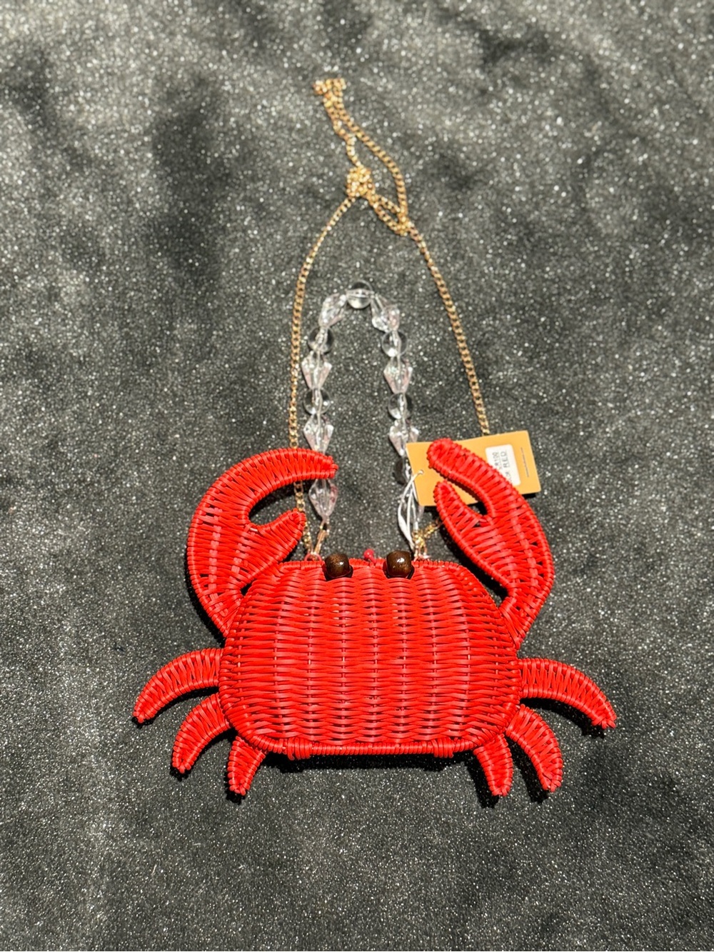 Tommy Bahama Red Wicker Crab Crossbody Bag - Picture 2 of 5